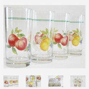 Fruit Patterned Glass Tumblers Set